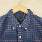 J crew Slim Fit Men s Size L Navy Check Flannel Cotton Long Sleeve Casual Shirt
