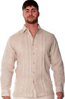 Bohio Men Linen Fancy Guayabera Style Shirt For Men-natural Embroidered Mlfg2026