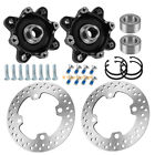 Front Wheel Hub Disc Rotors Bearings 2set For Polaris Ranger 900 800 500 Diesel 