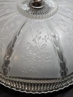 Vtg Antique Art Deco Clear Frosted Glass Ceiling Light Shade Round Flower 10 25 