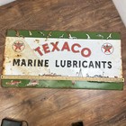 Vtg Texaco Marine Lubricants Sign Boat Marina Ship Yard Advertising Mancave