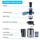 800w Electric Juicer Fruit Veg Blender Cucumber Carrot Orange Juice Machine C2