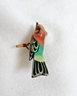 Takahashi Original Hand Carved Eastern Bluebird 2    Brooch lapel Pin