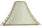 Square Cut Bell Shape Fabric With Ribbon Sides Lamp Shade 16 Inch Cream