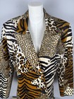 Vintage Animal Print Patchwork Faux Fur Jacket Usa Made Retro 90s Y2k Rockstar