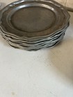 Set Of 8 Vintage Pewter Crown Castle Ltd 10  Dinner Plates Gothic Set Of 8 6 