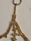 Vintage Gold Tone Bridal Headpiece Hair Accessory With Rhinestones And Pearls