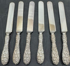 Antique Stieff Rose Sterling Silver 9  Dinner Knives Set Of 12 Repousse Floral