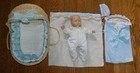 Our New Baby Pleasant Co American Girl Lot Moses Basket Baby Doll Bedding Euc
