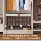 Wicker Storage Basket With Lid rattan Shelf 17 7 X 29 9 X 20 46 Inches Brown