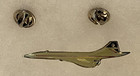 Vintage British Airways Concorde Enamel Lapel Pin - Dual Clutch Supersonic Jet B