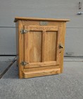 Vintage White Clad Oak Wood Ice Box Nightstand Cabinet Chest End Table T32