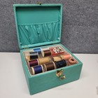 Vintage Sewing Box With Thread And Accessories