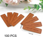 100pcs Pu Leather Tags Handmade With Love Labels Faux Leather Sew On Label Embel