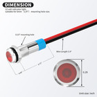 Led Indicator Light 12v Red Led 6mm Metal Waterproof 12 Volt Indicator Light 1 4