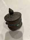 Tibetan Buddhist Handheld Prayer Wheel Brass Copper Turquoise Inlaid  no Handle 