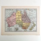 Map 1938 Australia New Zealand Tasmania Print Antique Ephemera Oceania Dwu8