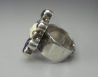 Sajen Ring Sterling Silver Goddess Face Amethyst Moon Stone Size 7 5