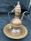 Antique Copper Dallah Coffee Pot W  Saucer Middle Eastern Early 20th Century