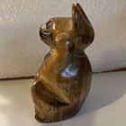 Vintage Hawaii Lucky Cat Hand Carved Tiki Token Kitten Hawaiian Wood Kawaii