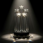 Five Star Crystal Tower Award - Free Shipping   Deluxe Gift Box - Weighs 18 Lbs 