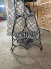 Antique Original Pre-1930 Cast Iron Treadle Sewing Machine Base W  Wood Top