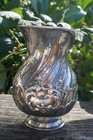 Antique German Simon Rosenau Hanau 800 Fine Silver Repousse Handled Creamer