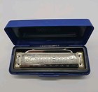 Vtg Hohner Blues Harp Harmonica Key Of D Germany W case   Booklet