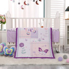 Wowelife Girl Crib Bedding Set  Butterfly Baby Bed Size  Purple