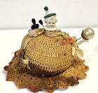 Vintage Porcelain Or Ceramic Doll Head Pin Cushion
