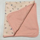 Carter s John Lennon Baby Blanket Pink Animals Stripe  as Is 