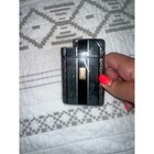 Vintage Art Deco Cigarette Case W  Built-in Lighter Blk Silver Smoking Accessory