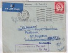 1957 Raf Stoke Heath To Bfpo Christmas Island Cover Insufficiently Prepaid