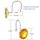 12 Pcs Yellow Crystal Rhinestone Bling Shower Curtain Hooks Rust Proof