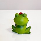 Handmade Ceramic Frog With Ladybug Figurine Garden Decor Cute Green Statue 3 5  