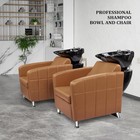 Beauty Barber Shampoo Backwash Chair Unit W ceramic Shampoo Bowl  Sink   Faucet