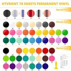 Permanent Vinyl Sheets Multi Color Adhesive Craft Projects Bundle 70 Pcs