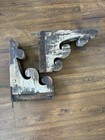 Victorian Antique Wood Corbels Pair Salvaged Reclaimed Brown White Architectural