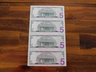 Uncut Sheet Of 4 U s   5 Dollar Federal Reserve Notes Series 2021 Washington Dc 