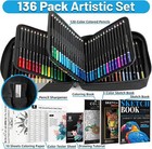 Art Supplies 136 Pack Colored Pencils Set For Adult Coloring Books  120 Colors