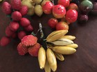 Vtg Millinery Fruit Picks Beautiful Lacquered Textured Mid-century Made In Japan