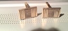Vintage Mens Cuff Link Gold-tone Square  Ribbed Bars  Design Age 1970