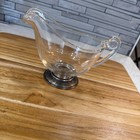 Frank M Whiting Sterling   Handblown Glass Sauce Gravy Boat Estate Piece Vintage