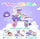 Sulifeel Rainbow Unicorn 4 Size Adjustable Light Up Roller Skates For Girls Boys