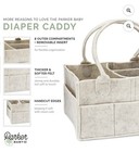 Parker Baby Gray Felt Diaper Caddy Nursery Storage Bin Organizer Foldable New