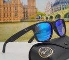 Ray-ban Justin Rb4165 622 55 Rubber Black Blue Mirror Polarized Sunglasses 54 Mm
