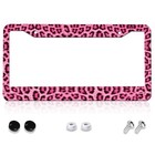 Leopard Pink Print License Plate Frame Aluminum 12 3 1 Pcs 1pink Leopard Print