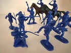 Marx Alamo fort Apache-dark Blue Pioneers- Lot Of 18 In 10 Poses - Very Good Lot