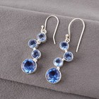 Tanzanite 925 Sterling Silver New Drop Dangle Minimalist December Birth Earrings