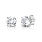 2ct White Topaz 925 Sterling Silver Stud Earrings 6mm Studs Earring Men Women 